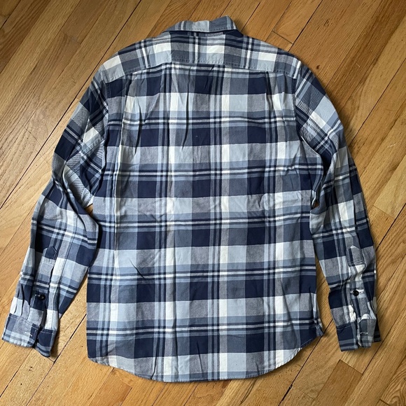 J. Crew Men’s Sz M Blue Plaid Flannel Shirt - Picture 4 of 4
